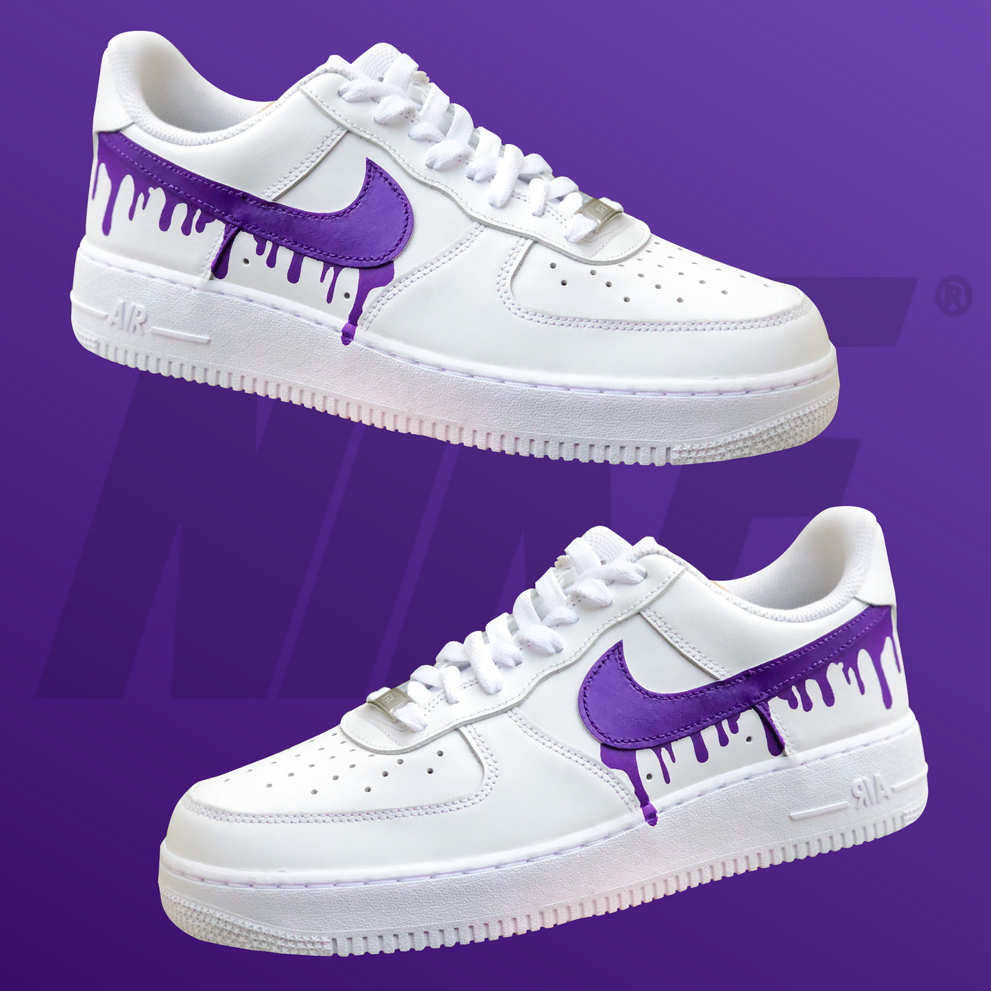 Nike AF-1 Purple Drip Swoosh